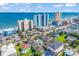 Aerial view of oceanfront homes and neighborhood at 1107 N Waccamaw Dr., Garden City Beach, SC 29576