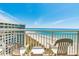 Balcony with ocean view and seating for two at 300 N Ocean Blvd. # 1628, North Myrtle Beach, SC 29582