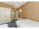 Bedroom with a double bed, closet, and access to the bathroom at 300 N Ocean Blvd. # 1628, North Myrtle Beach, SC 29582