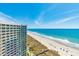 View from condo showing ocean, beach, and boardwalk at 300 N Ocean Blvd. # 1628, North Myrtle Beach, SC 29582