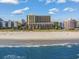 Aerial view of beachfront resort and the beautiful ocean at 6900 N Ocean Blvd. # 1540, Myrtle Beach, SC 29572