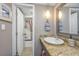Bathroom with granite vanity and walk-in shower at 6900 N Ocean Blvd. # 1540, Myrtle Beach, SC 29572