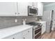 Clean kitchen, featuring white cabinets and stainless steel appliances at 1264 Brighton Ave., Myrtle Beach, SC 29588