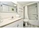 Clean bathroom with a shower/tub combo, vanity, and updated fixtures at 2711 S Ocean Blvd. # 1522, North Myrtle Beach, SC 29582