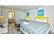 Two twin beds in a bright bedroom with ocean themed decor at 2711 S Ocean Blvd. # 1522, North Myrtle Beach, SC 29582