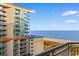 Balcony view of the ocean and beach at 5200 N Ocean Blvd. # 833, Myrtle Beach, SC 29577