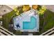 Overhead view of community pool and surrounding deck at 1101 Possum Trot Rd. # A103, North Myrtle Beach, SC 29582