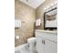 Clean bathroom with toilet, vanity, and shower/tub combo at 1101 Possum Trot Rd. # A103, North Myrtle Beach, SC 29582