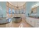 Luxurious bathroom with large soaking tub, walk-in shower, and double vanity at 1501 Serena Dr., Myrtle Beach, SC 29579