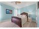 Bedroom with a ceiling fan and wood bed frame at 1501 Serena Dr., Myrtle Beach, SC 29579