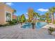 Resort-style pool and spa with lush landscaping at 1501 Serena Dr., Myrtle Beach, SC 29579