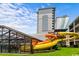 Outdoor water park with slides and lush landscaping at 2311 S Ocean Blvd. # 967, Myrtle Beach, SC 29577