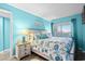King bedroom with coastal decor and ocean view at 6100 N Ocean Blvd. # 207, North Myrtle Beach, SC 29582