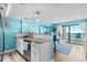 Kitchen with ocean view and granite countertops at 6100 N Ocean Blvd. # 207, North Myrtle Beach, SC 29582