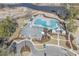 Aerial view of the community clubhouse and pool area at 724 Wallace Dr., Little River, SC 29566