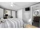 Main bedroom with a comfortable bed and access to bathroom at 817 Wayne St., North Myrtle Beach, SC 29582