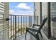 Balcony with ocean view and seating at 1605 S Ocean Blvd. # 712, Myrtle Beach, SC 29577