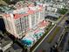 Aerial view of a resort with pool and oceanfront location at 1819 N Ocean Blvd. # 1004, North Myrtle Beach, SC 29582