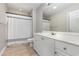 Clean bathroom with a shower/tub combo and white vanity at 2740 Bayboro St., Loris, SC 29569