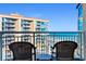 Balcony with ocean view and seating for two at 5200 N Ocean Blvd. # 1033, Myrtle Beach, SC 29577