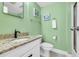 Clean bathroom with granite countertop and shower/tub combo at 5910 N Ocean Blvd. # 504, North Myrtle Beach, SC 29582