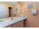 Clean bathroom with vanity, mirror, and shower/tub combo at 473 White River Dr. # 33F, Myrtle Beach, SC 29579