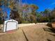 Large backyard with storage shed and privacy fence at 100 Dorman Circle, Myrtle Beach, SC 29577