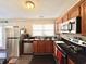 Modern kitchen with stainless steel appliances and dark countertops at 100 Dorman Circle, Myrtle Beach, SC 29577