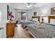 Bedroom with two twin beds, wood furniture and patio access at 101 Westhill Circle # 5-C, Myrtle Beach, SC 29572
