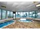 Inviting indoor hot tubs with large windows overlooking ocean at 1605 S Ocean Blvd. # 1807, Myrtle Beach, SC 29577