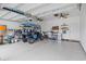 Spacious garage with golf cart, plenty of storage, and ceiling fans at 2327 Lark Sparrow St., Myrtle Beach, SC 29577