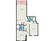 Floor plan showing a primary bedroom, living room, kitchen, and two bathrooms at 2701 S Ocean Blvd. # 1808, North Myrtle Beach, SC 29582