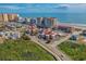 Aerial view of the complex near the beach, highlighting its prime location at 609 Hillside Dr. # E-19, North Myrtle Beach, SC 29582