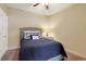 Bedroom with full-size bed, nightstand and ceiling fan at 628 Lorenzo Dr. # 628, North Myrtle Beach, SC 29582