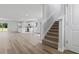 Carpeted staircase leading upstairs in a new home at 1040 Kinness Dr., Conway, SC 29527