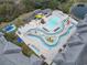 Complex aerial view, showing the pool, lazy river, and surrounding buildings at 14290 Ocean Hwy. # 407, Pawleys Island, SC 29585