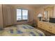 Bedroom with ocean view, two twin beds, and ample closet space at 2200 N Ocean Blvd., North Myrtle Beach, SC 29582