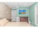 Bedroom with double bed, dresser, and wall-mounted TV at 6001-1604 S Kings Hwy., Myrtle Beach, SC 29575