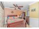 Bedroom with a queen-size bed and ceiling fan at 6001-1604 S Kings Hwy., Myrtle Beach, SC 29575