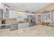 Modern kitchen with granite countertops and stainless steel appliances at 6001-1604 S Kings Hwy., Myrtle Beach, SC 29575