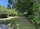 Large grassy backyard with mature trees and some landscaping at 908 Merriman Rd., Georgetown, SC 29440