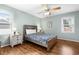Bedroom with full bed and two windows at 917 9Th Ave. S, North Myrtle Beach, SC 29582