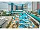 Aerial view of resort with water park at 1501 S Ocean Blvd. # 530, Myrtle Beach, SC 29577