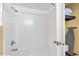 Simple hotel bathroom with shower and closet at 1501 S Ocean Blvd. # 530, Myrtle Beach, SC 29577
