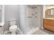 Bathroom with shower stall, toilet and vanity at 2103 Loblolly St., Georgetown, SC 29440