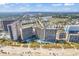 Aerial of resort near beach with multiple buildings at 4800 S Ocean Blvd. # 412, North Myrtle Beach, SC 29582