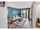 Living room boasts ocean view and coastal decor at 4800 S Ocean Blvd. # 412, North Myrtle Beach, SC 29582