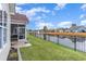 Spacious backyard with water view and fenced yard at 646 Uniola Dr., Myrtle Beach, SC 29579