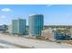 Aerial view of the resort with beach access at 107 S Ocean Blvd. # 701, Myrtle Beach, SC 29577