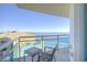 Balcony with ocean views and outdoor furniture at 107 S Ocean Blvd. # 701, Myrtle Beach, SC 29577